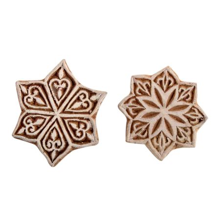 Set of 2 Piece New Mix Wooden Printing Block